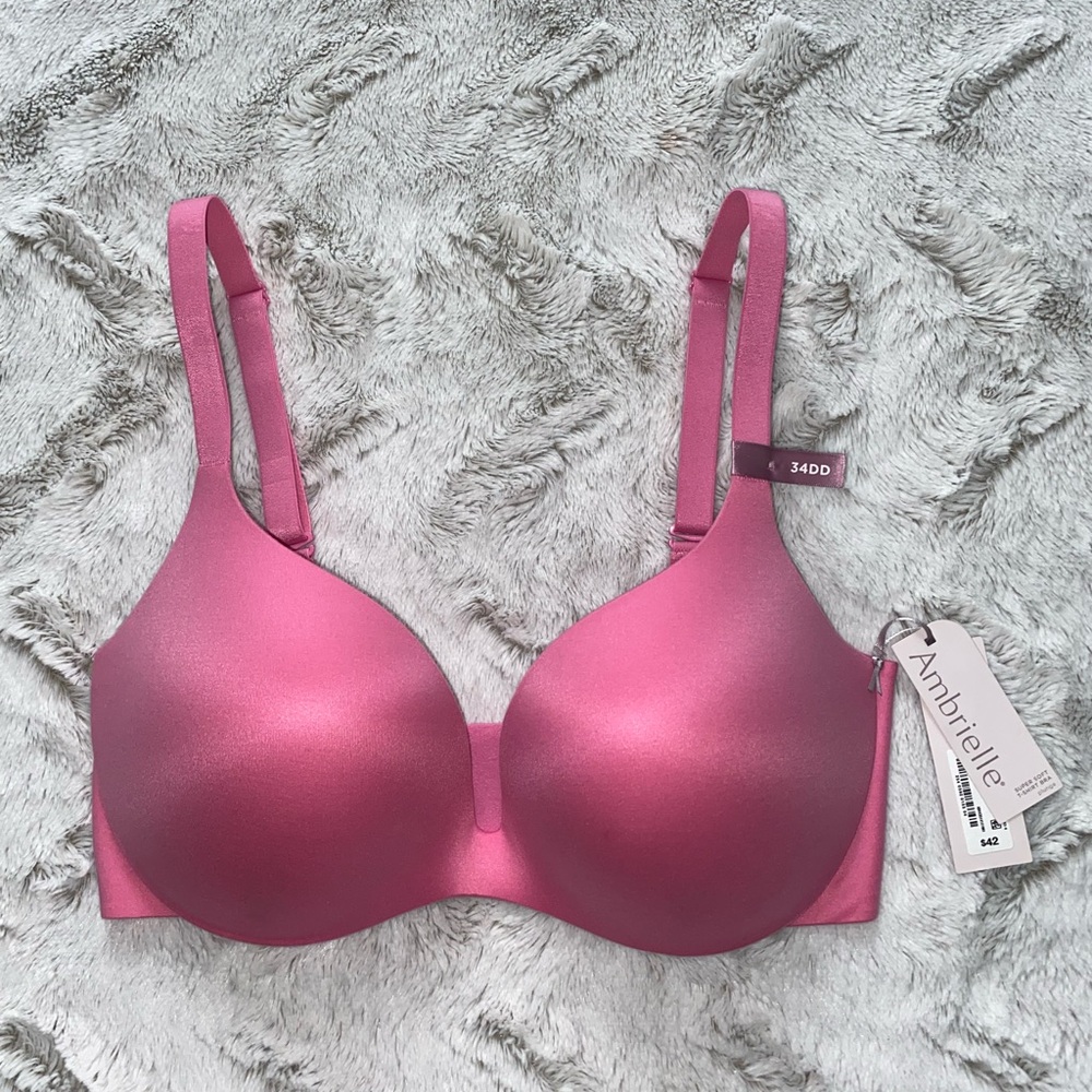 Ambrielle Soft T-Shirt Bra 34DD in Pink